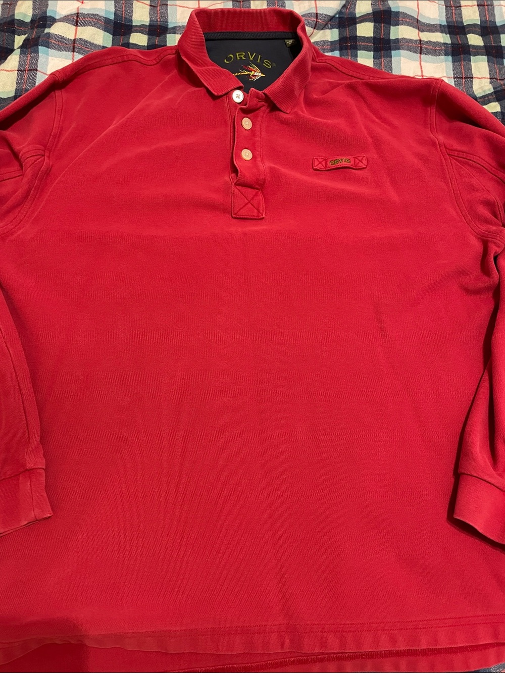 Orvis Red Long-Sleeve Polo Shirt